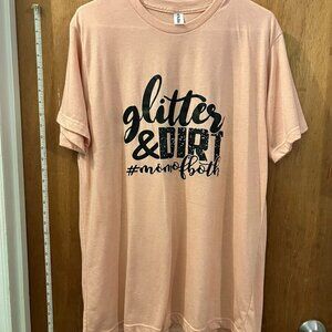 🐻Size L - Tultex - Peach Short Sleeve Mom Novelty T-Shirt